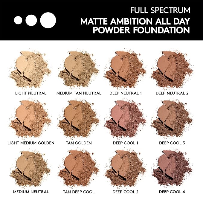 COVERGIRL Matte Ambition, All Day Powder Foundation, Deep 0.39 Ounce, 11g