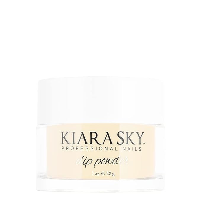 Kiara Sky Long Lasting Nail Dip Powder Yellow Tones 1 oz, White Peach