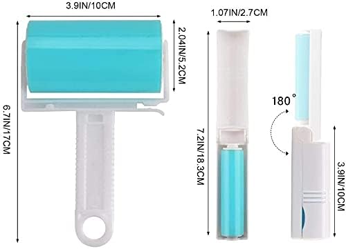 Sticky Lint Roller 3 Pack, Reusable Washable Lint Roller Pet Hair Remover Include Large and Small Size Cleaner for Clothes, Pet Hairs, Carseats
