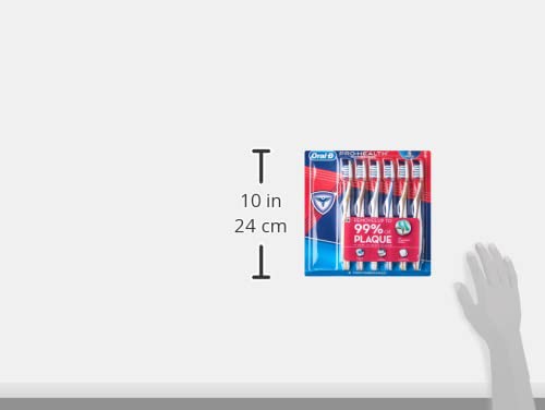 Oral-B Pro Health CrossAction All in One Soft Toothbrushes, Deep Plaque Fighter, Rounded Bristles Gentle on Teeth, Tongue and Cheek Cleaner, Gum Stimulators, 6 Count, Tooth Brush Pack