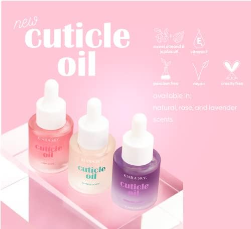 KIARA SKY Hydrating Nail and Cuticle Oil - Ultra Nourishing Repair Nail Strengthener - Ultimate Nail Growth - For Weak Damaged Nails, 7 fl oz (Rose)