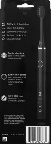 Gleem Battery Powered Electric Toothbrush, Black