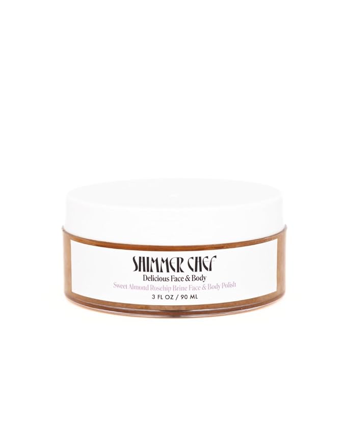 Sweet Almond Rosehip Brine Polish | Exfoliating Blend with Himalayan & Dead Sea Salt, Maple Sugar | Enriched with Magnesium, Omega 3's & Vitamin E | Revitalize Skin, Reduce Inflammation