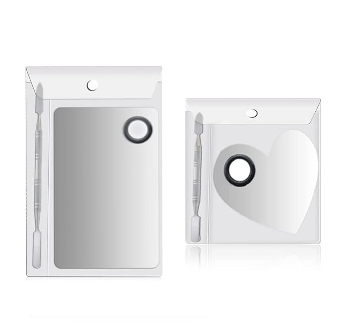 2 Pack Makeup Palette,Stainless Steel Cosmetic Mixing Palette