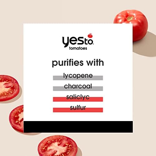 Yes To Tomatoes Clear Skin Detoxifying Daily Cleanser For Acne Prone Skin, Deep Clean, Salicylic Acid & Charcoal, 97% Natural Ingredients, 5 Fl Oz
