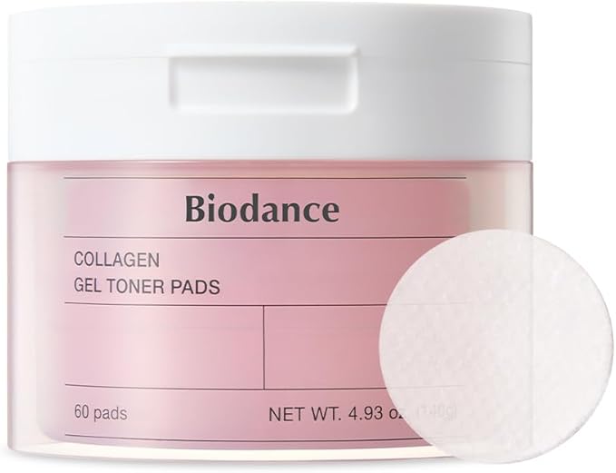 Biodance Collagen Gel Toner Pads, Pore Minimizer for Face, Improving Elasticity, Gentle Exfoliating Toner Pads for Sensitive Skin, Korean Skincareㅣ4.93 fl.oz.(140g)*60Pads