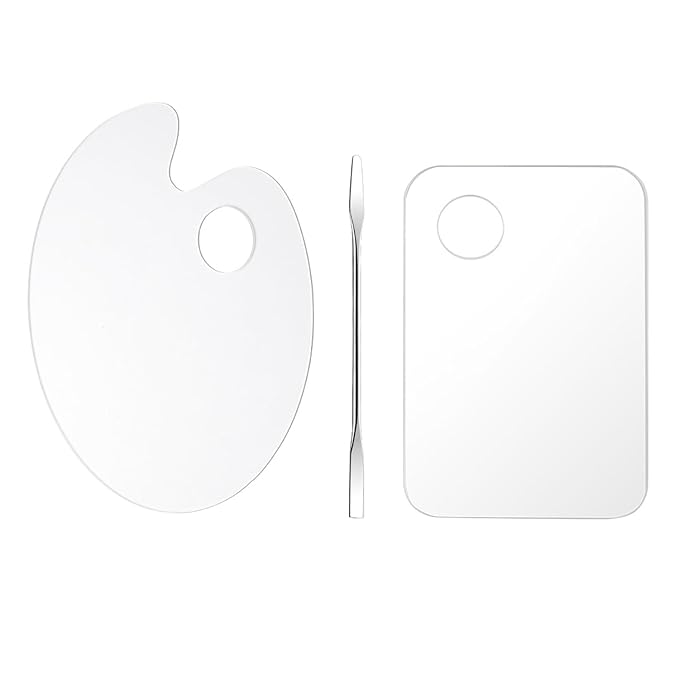 2 Pcs Acrylic Cosmetic Makeup Palette + 1