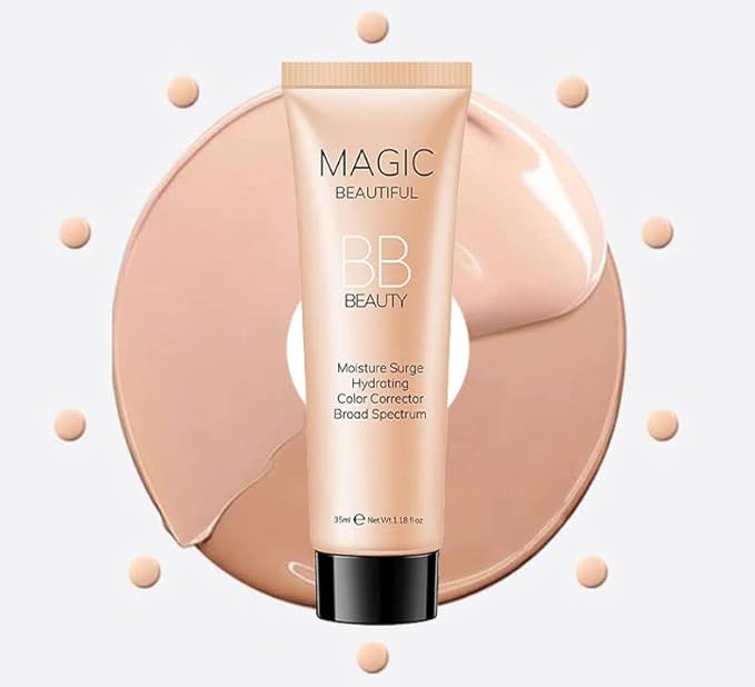 2 Pcs BB Cream Full Coverage Foundation,Hydrating Natural Flawless Concealer, Clean Nude Makeup Base,Color Correcting Oil-Free BB Cream(light skin tone)