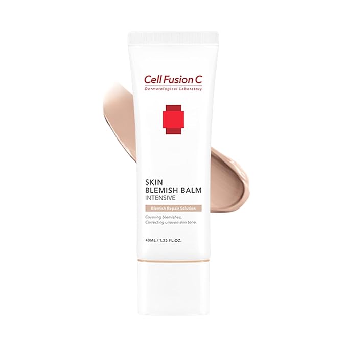 Cell Fusion C Skin Blemish Balm Intensive, Hydrating Tinted Moisturizer for Lighter to Medium Skin Tones, Correcting Redness and Blemish, 1.35 fl.oz