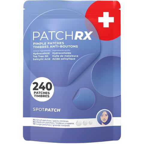Pimple Patches for Face (240 Patches), Hydrocolloid Acne Patches with Tea Tree Oil & Salicylic Acid, Pimple Patch Pimple Stickers, Hydrocolloid Patch Acne Dots Acne Pimple Patches For Face