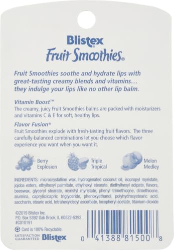 Blistex Fruit Smoothies Lip Protectant Assorted, 3 ct (Packaging May Vary)