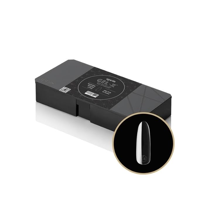 Apres Gel-X® Round Box of Nail Tips | 280 Gel-X Tips,14 Sizes 00-9 | Half-sizes Included (Natural Round Long, 280 Count)