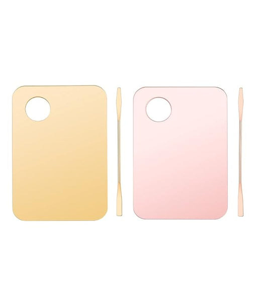 2 Pack Makeup Palette with Spatula,Acrylic Cosmetic Nail-art Artist Mixing Palette for Mixing Foundation Nail Art Eye Shadow Palette