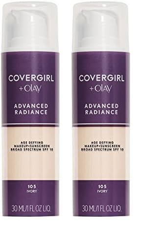 COVERGIRL Advanced Radiance Age Defying Foundation, Liquid Foundation, Buildable Coverage