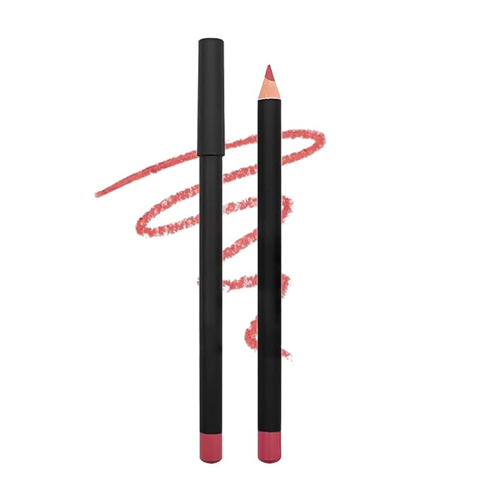 2 Pcs Natural Nude Brown Beige Colors Lip Liner Lipstick Pencils Set for Daily Makeup,Easy to Apply & Remove,Waterproof