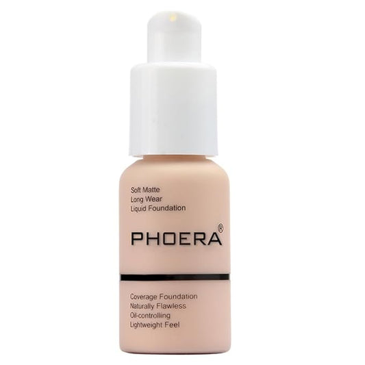 2Pcs Liquid Foundation Full Coverage 24HR Matte Oil Top (1pcs-101) 30ml