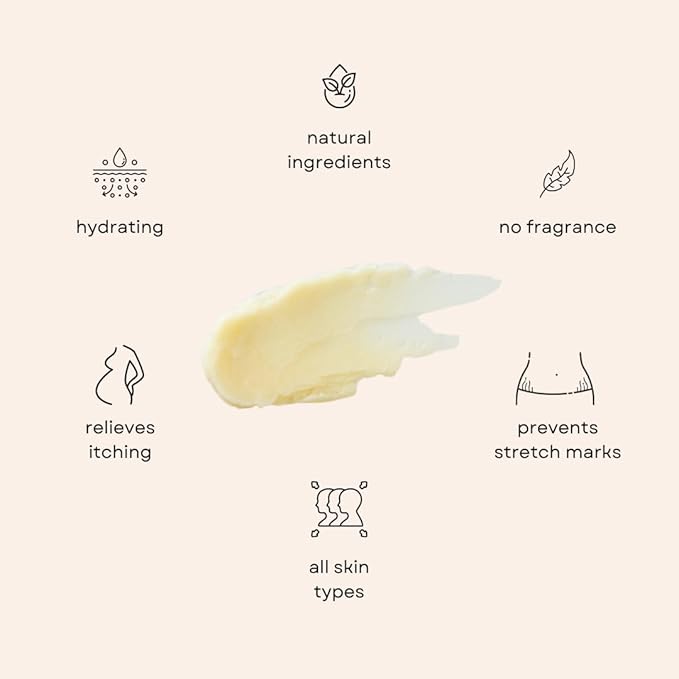 Organic Belly Butter for Pregnancy Stretch Mark Prevention and Treatment by Irene Organics - Award Winning Anti Stretch Mark Tummy Balm For Pregnancy and Postpartum 4oz - Hydrating Bump Cream