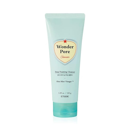 ETUDE Wonder Pore Cleanser 150g (5 fl. Oz) 21AD | Kbeauty | Deep Foam Cleanser for Sensitive Skin to Balance Sebum Level, Clean Dirt and Impurities in Pores | Ultra Mint Vinegar for a Fresh Finish