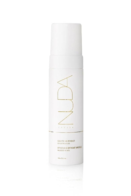 Nuda Sunless Tan Remover | Gentle & Non-Abrasive Mousse | Vegan Self Tanner Remover with Vitamins A, C, & E and Aloe Vera, White Tea, & Lemon | Fake Tan Remover for Women, (190mL)