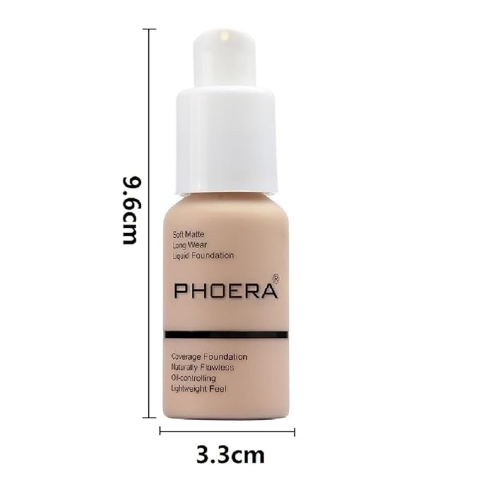 2 Pack PHOERA Foundation 102# Nude and 104# Foundation Makeup.