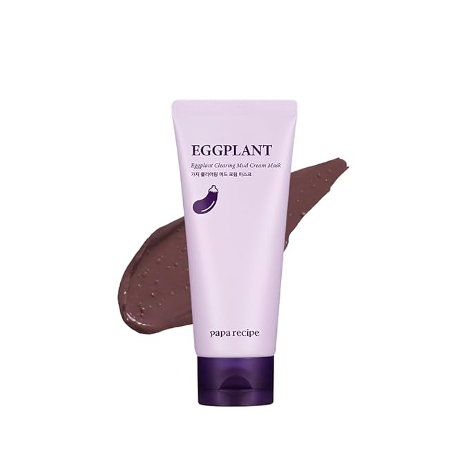 Papa Recipe Kaolin Mud Mask with Eggplant Extract – Hydrating Creamy Clay Mask for Pore Care, Gentle Exfoliation & Daily Use – With 6 Types of Hyaluronic Acid & Cica – Korean Skincare