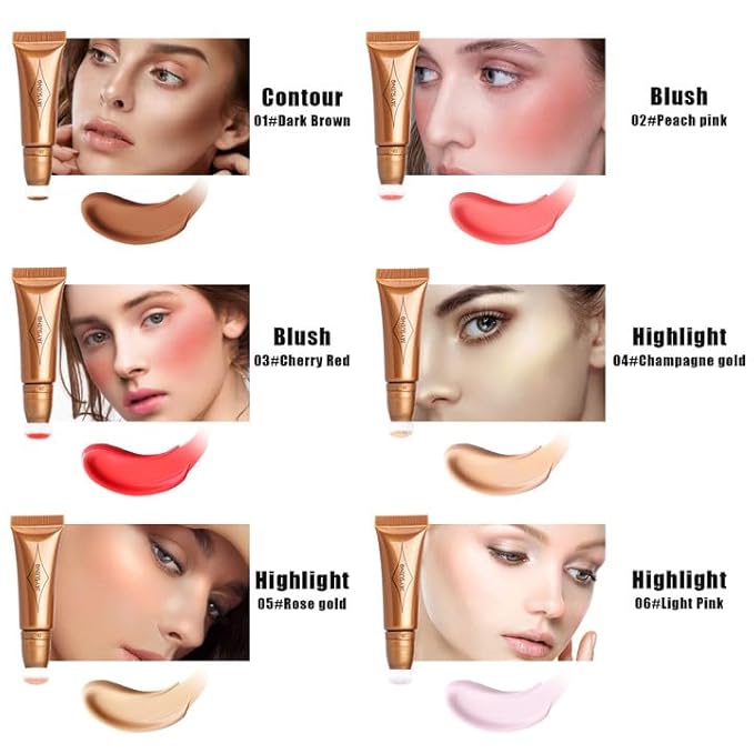 Blush Wand Liquid Cream Blush Stick with Cushion Red Blush)