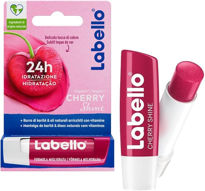 3 LABELLO CHERRY FRUITY SHINE LIP BALM