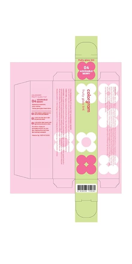 COLORGRAM Fruity Glass Tint 04 Adorable Berry | Lip 11 Oz