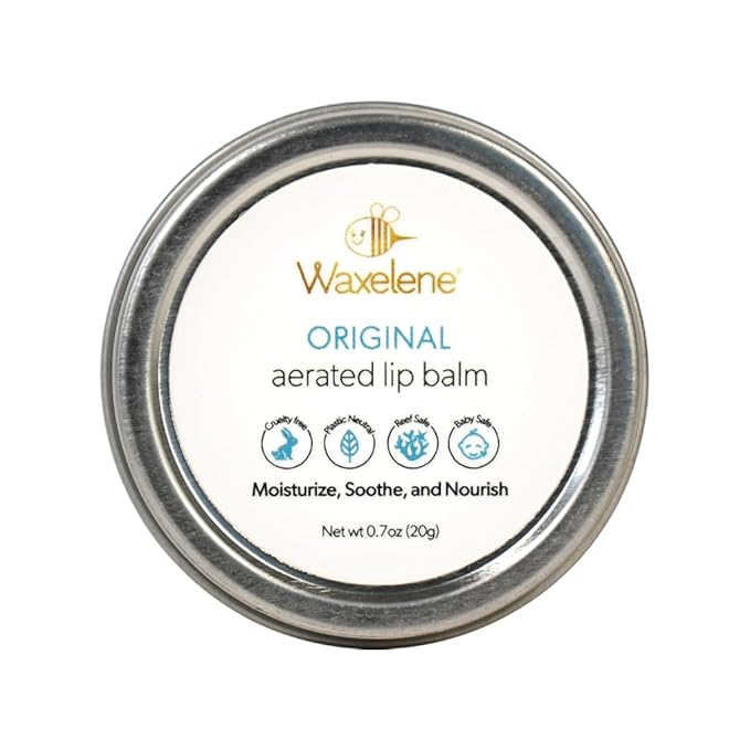 Waxelene Original Aerated Lip Balm Tin 4pc, Best Lip Balm Ever Organic Multipurpose Ointment Baby Eczema Dry Sensitive Skin Body Hand Face Moisturizer