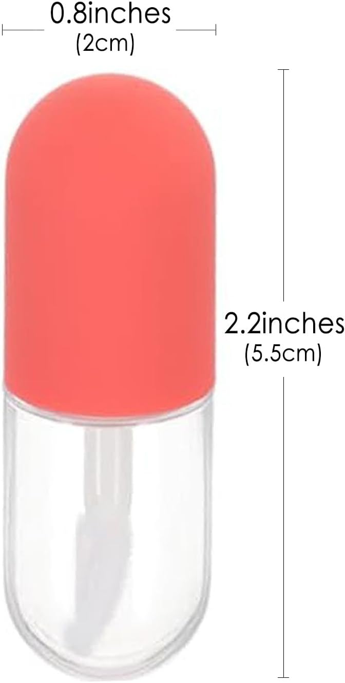 Capsule Shaped Mini Lip Gloss, Shaped Lip Gloss Bottles, Refillable Lip Balm Bottles Containers, Cosmetic Dispenser Beauty Tool Mini Sample Bottle for Women, Girl (8 Pcs, 4.5ml)