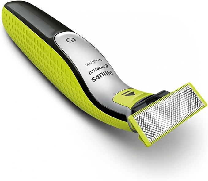 Philips OneBlade Hybrid Body and Face Stubble Trimmer with 4 x Lengths, 2 Extra Blade and Travel Pouch,
