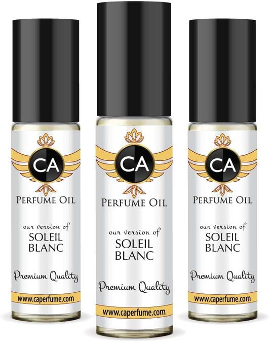 CA Perfume Impression of Soleil Blanc For Women & Men Replica Fragrance Body Oil Dupes Roll-On 0.3 Fl Oz-X3