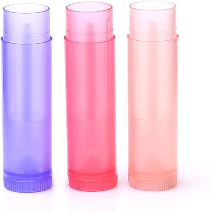 30 Pieces Multicolor Empty Lip Balm Container Tubes Lip Balm Empty Container Clear Tubes with Twist Bottom and Top Cap(Color Random)