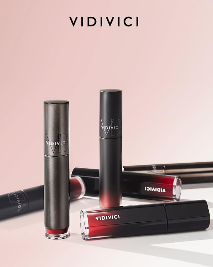 VIDIVICI Millennial Velvet Lip Tint - Thin, Comfortable & Long-Lasting Wear with Matte Finish - Seamless, Rich and Vibrant Shades - Moisture-Filled & Lightweight Texture. 0.15 fl.oz. (05 RED OVER)