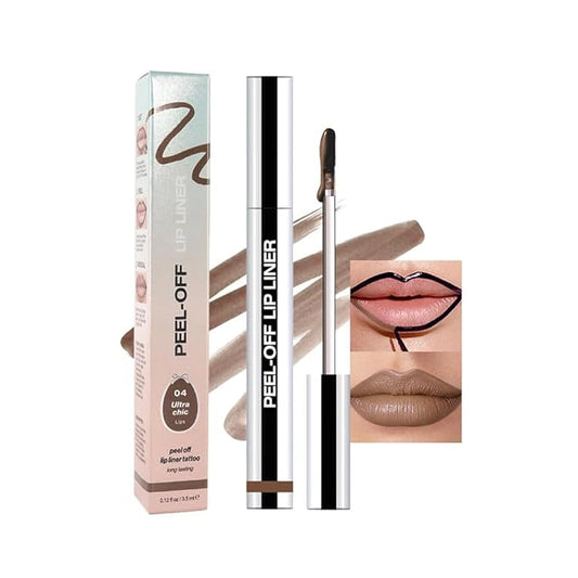 Matte Liquid Lip Stain Peel Off Lip Liner Tattoo - Light Taupe, Waterproof Smudge-Proof Lip Gloss, Long-Lasting Non-Stick Cup Formula, Natural Peel Off Design for All Skin Types #4
