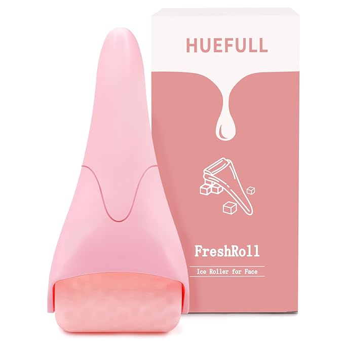 huefull Ice Roller for Face Women, Skin Care Set & Ice Face Roller，Self Care Gifts for Women,Reduces Puffiness and Wrinkle, Facial Massager Tool & Spa Pink Gifts