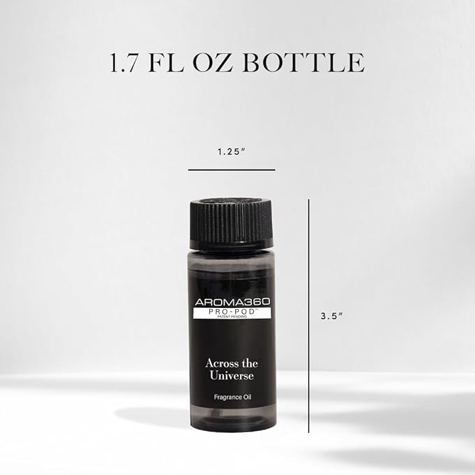 Aroma360 - Across The Universe Pro Pod Fragrance Oil Blend | Hotel Inspired Luxury Essential Oil Diffuser | Aromatherapy Scent Diffuser Oil | Eucalyptus, Citrus and Soft Florals 1.7 fl oz, 50 mL