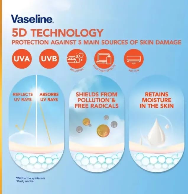Vaseline Healthy Bright SPF50 + PA++++ Daily Protection & Brightening Serum, Size 300ml,10.14 Fl Oz (Pack Of 1)