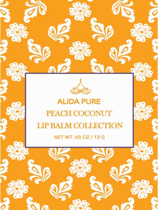 Peach Coconut Lip Balm Collection, Vegan Lip Balm Set, Lip Balm, Beeswax Free, with Avocado Oil, Organic Jojoba Oil, and Vitamin E, Natural Moisturizer for Dry, Chapped Lips, 3 Tube Set