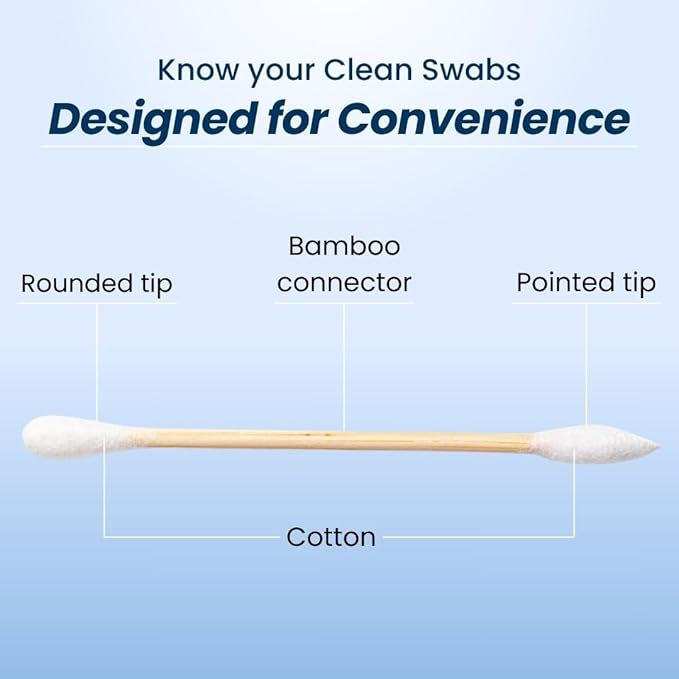 Clean Skin Club Clean Swabs | 500CT | One Pointed Tip | Biodegradable + Organic Cotton & Bamboo | Makeup & Nail Polish Touch-ups | Chlorine-Free & Hypoallergenic (500 Count)