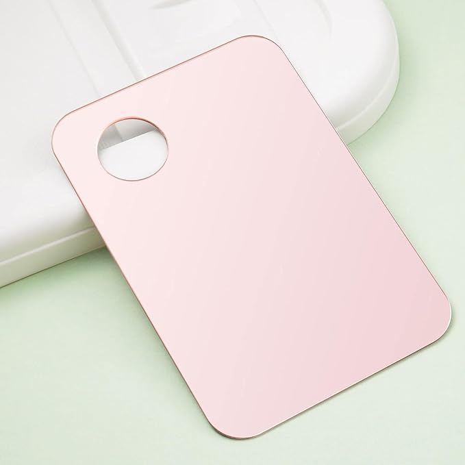 Pink Cosmetic Makeup Palette, Nail Art Palette with Spatula, DIY Makeup Mixing Palette, Beauty Salon Color Cream Mixing Palette, Nail Art Painting Mixed, Makeup Display Board Beauty and Personal Care