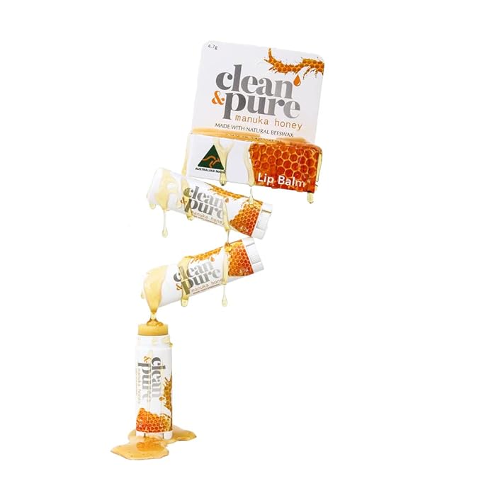 Lip Balm 3-Pack (Manuka Honey) | Lip Care Set With 100% All Natural Beeswax and Vitamin E Oil | Flavored Lip Balm for Dry, Chapped Lips | Made in Australia…