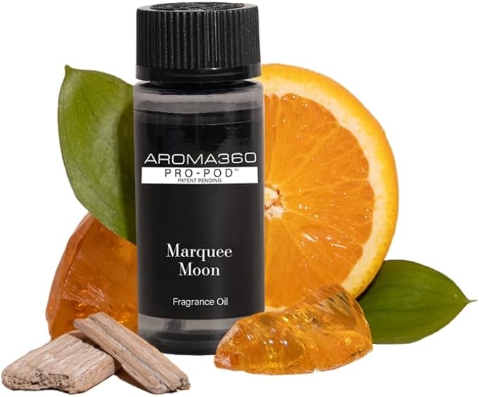Aroma360 - Marquee Moon Pro Pod Fragrance Oil Blend | Hotel Inspired Luxury Essential Oil Diffuser | Aromatherapy Scent Diffuser Oil | White Tea, Leather and Soku Lime 1.7 fl oz, 50 mL