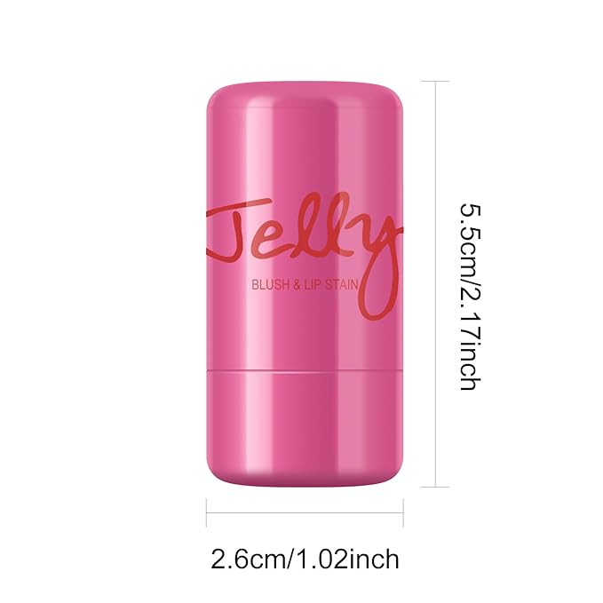 2Pcs Water Jelly Tint Blush,Jelly Blush Lip Cheek Coral+#04 Berry