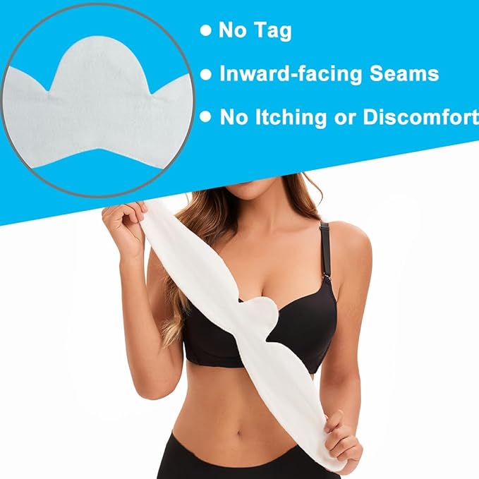 Brushed Cotton on Both Sides - Bra Liners for Sweating Rash Boob Sweat Liner Cotton Pads – 3PCS