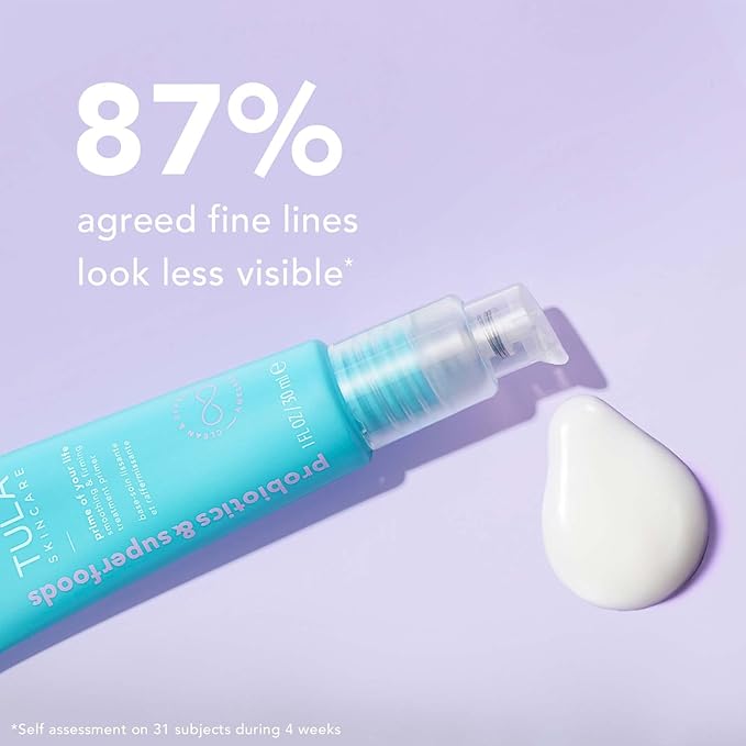 TULA Skin Care Prime of Your Life Smoothing & Firming Treatment Primer - Skincare-first treatment primer that delivers a plumped up, radiant soft focus finish, 1 fl. oz.