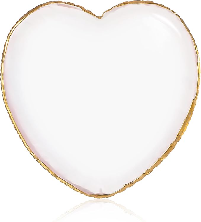 Resin Nail Art Palette, Makeup Palettes Nail Mixing Palette Polish Color Mixing Plate Golden Edge Heart Shaped Nail Art Display Holder Display Board Heart Shape Cosmetic Mixing Tools