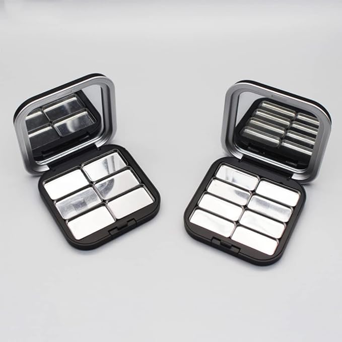 2pcs Empty Magnetic Eyeshadow Palette, Small Makeup Palette