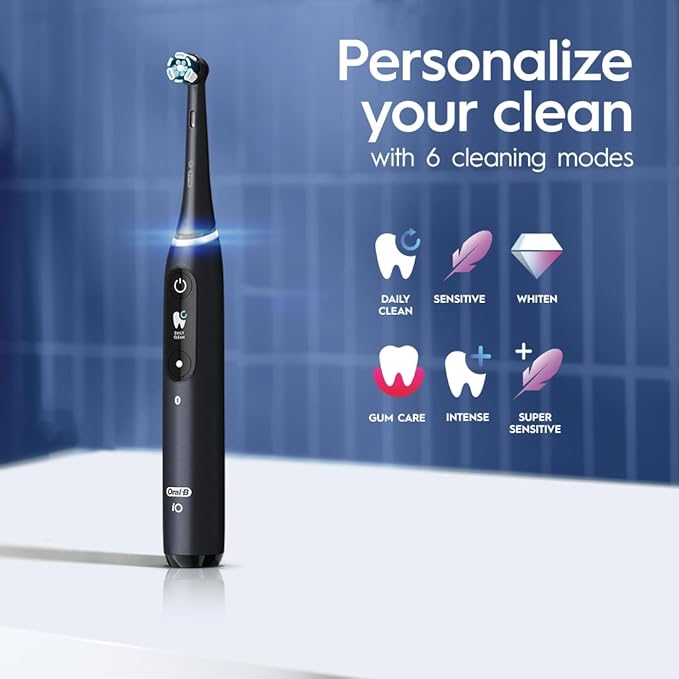 Oral-B iO Series 8 Electric Toothbrush with 2 Replacement Brush Heads, Violet Ametrine