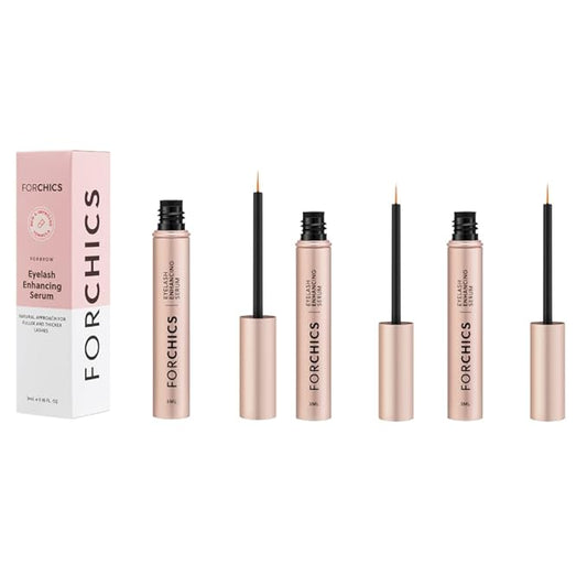 ForLash by ForChics: 3 Pack Ultimate Hormone- Free Eyelash Growth Serum for Enhanced Fuller, Thicker, Longer Lashes - Regrowth Booster, Organic Formula, Vegan & Cruelty-Free
